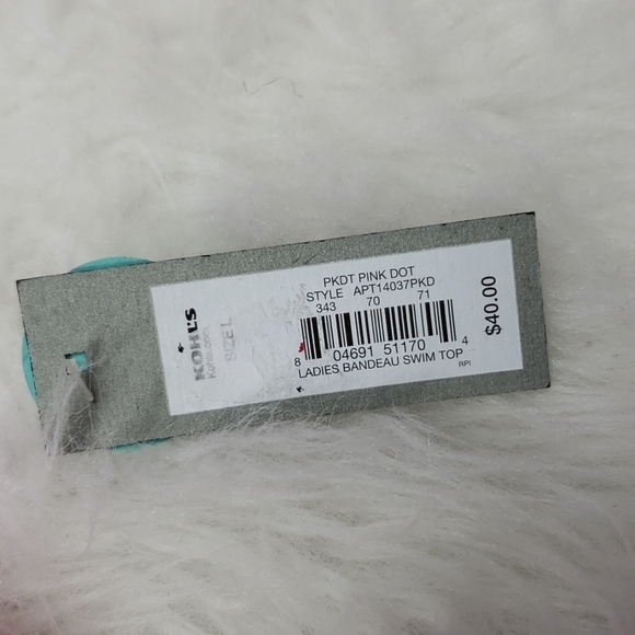 3/$15 new apt 9 polka dot twist front pink bikini top womens size large - Picture 4 of 8